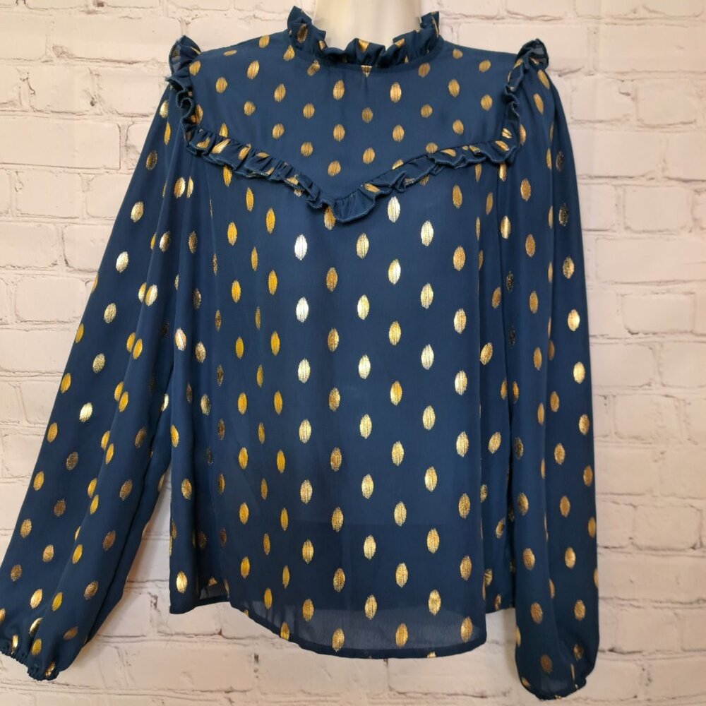 Unbranded Ballon Sleeve Top With Frill Details Size XS